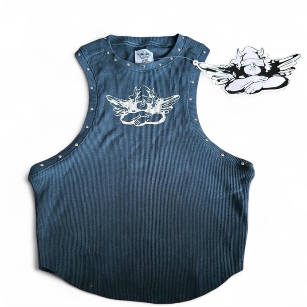 Boys Lie Navy Tank Top with Angel